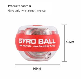 Wrist Trainer Ball Auto-Start Wrist Strengthener Gyroscopic Forearm Exerciser Gyro Ball For Strengthen Arms, Fingers, Wrist Bones And Muscles (Color: Red)